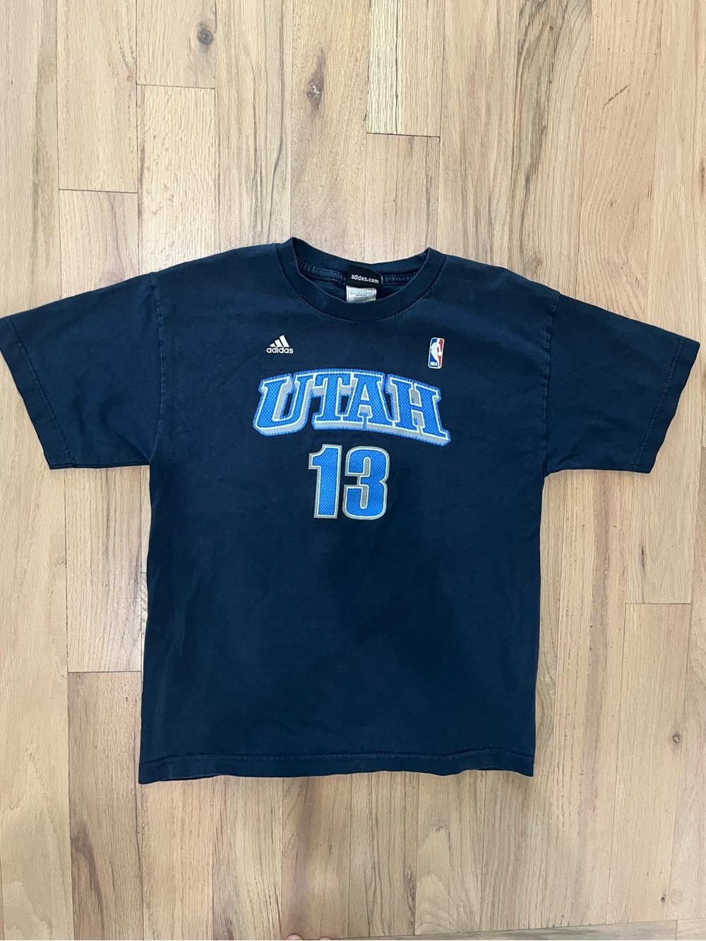 NBA blue Utah Jazz Mehmet Okur Adidas t-shirt